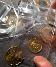 Lot de 100x pochettes épaisses pour pièces de monnaies collection sans PVC 4x6cm