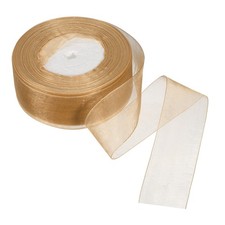 Organza Ruban 1-37/64 Pouce 50 Yard, 1 Rouleau Chiffon Tissu pour Cadeau Kaki