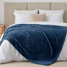 Plaid Polaire Bleu Marine Pour