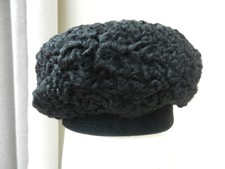 ancienne toque chapeau femme en astrakan années 50