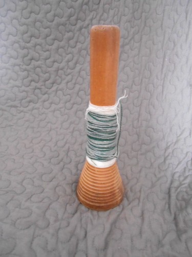 Ancienne bobine tissage bois - ancienne,