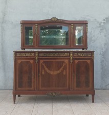 Buffet 2 corps Louis XVI en placage d'acajou et marqueterie de bois précieux