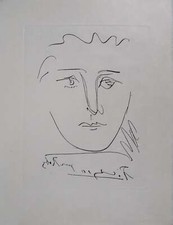 Pablo PICASSO : Visage pour Roby, Gravure originale signée