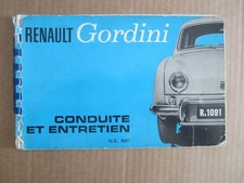 RENAULT DAUPHINE GORDINI manuel conduite et entretien 1961