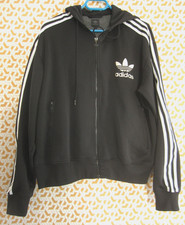 Veste à capuche Adidas Originals Noir et Blanc Jacket Trefoil vintage Homme - XL