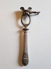 Manche à Gigot XIXème Argent guilloché  Massif  , Ancien 120 Grammes  cartouche