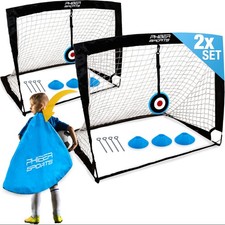 Set de 2 buts de Football pour Enfants - Version 2023 améliorée avec Barres r...