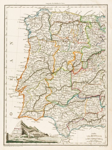1812 carte ancienne espagne - ancienne,