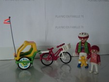 PLAYMOBIL vintage city life femme et enfant vélo remorque set 3068 de 2003