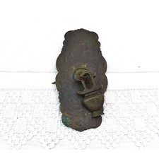 Large Antique Engraved Chinese Cabinet Handle Pull Made of Bronze, Vintage Furni