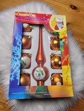 BOULES SOMMET CIMIER SAPIN ORANGE MOTIF BONHOMME DE NEIGE CHRISTMAS DÉCORATION