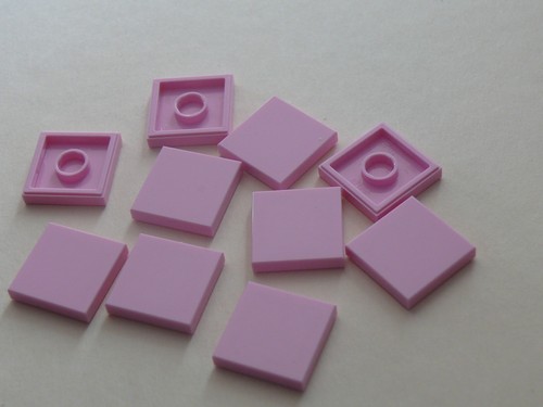 Lego bright pink tiles - 10,
