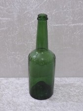 Ykcblu - Antique Hoeck Verre en Relief Bouteille - Publicité - Vintage - Vert -