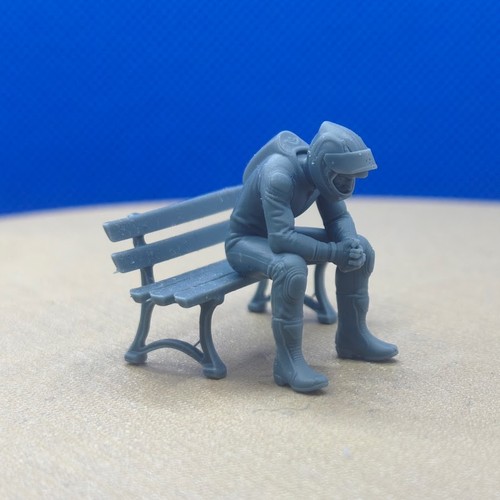 Diorama pilote moto assis - diorama, :