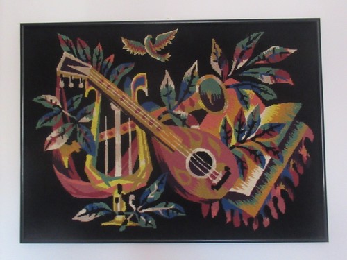 Tapisserie luth harpe - tapisserie,
