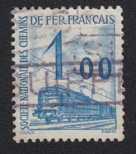 timbre France 1960 SNCF Petit COLIS POSTAL 1F bleu n°41 Y&T oblitéré