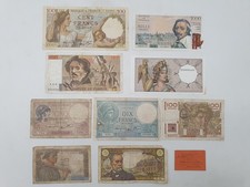 Lot 31 - 10 billets anciens français France dont 1000 Francs Richelieu Delacroix