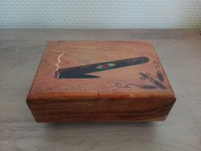 Ancienne Boîte musicale à cigare / cigarettes en bois - SANKYO