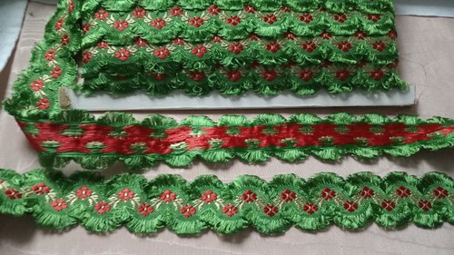 Galon ruban fleuri brode en - fleuri,