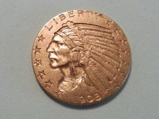 SUPERBE  5 DOLLARS  TETE INDIEN 1908  SUP+   / 8.38 GR. A COLLECTIONNER !!