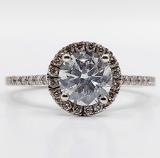 Bague solitaire or blanc 14k