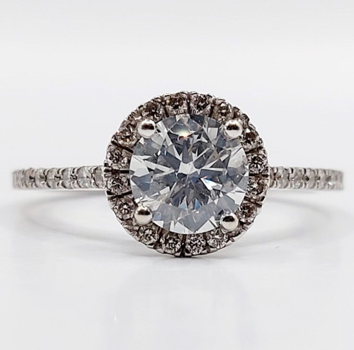 Bague solitaire blanc 14k - or,