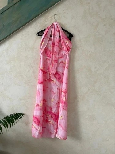 Robe longue rose - , fleurie