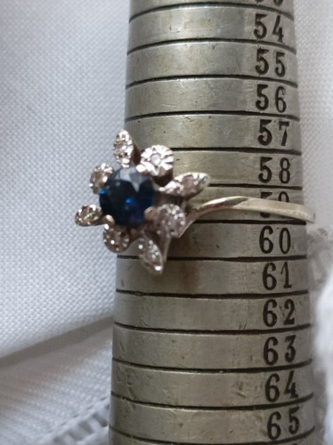 Bague blanc 18k avec saphir - bague,