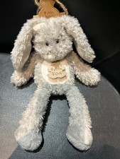 Doudou peluche histoire d’ours Lapin Hase bunny lièvre gris  neuf