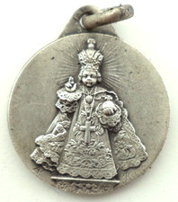 PENDENTIF MEDAILLE ARGENT VINTAGE SILVER MEDAL PENDANT L’ENFANT JÉSUS MIRACULEUX