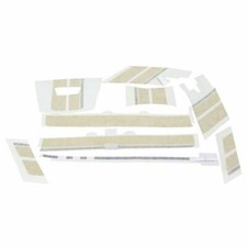 Autocollant-sticker-kit decors (racing sixties) jaune origine piaggio 125-300 gt