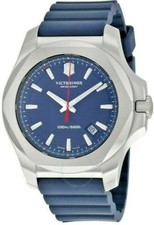 NEW Victorinox Swiss Army Inox Blue Dial Blue Rubber Strap Men's Watch 241688.1