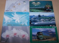 TELECARTES du JAPON THEMES TRAIN et FLEUR COLLECTION