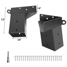 Lot de 2 supports de support de cerf résistants pour poteaux en bois 4x4 pour u