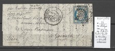 France -Lettre Ballon Monté - LE NEWTON - 03/01/1871 - pour Grenoble - Isere