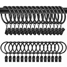 30 Pièces Anneaux Rideaux avec Pinces pour Tringle à Rideaux avec Métal Pince...
