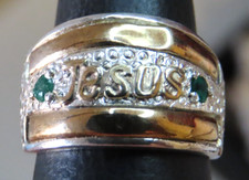 Bague en argent sterling JESUS