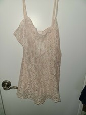 Kathy Ireland NWT Lace Nightie Beige L