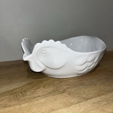 Plat À Four Cuisson Volaille Forme De Poule En Porcelaine Blanche Revol France