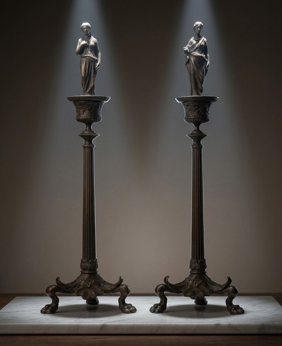 Paire torches en bronze - torches,