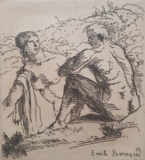 Gravure orig sign Emile