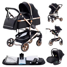 3 in 1 Baby Stroller Travel System | Car Seat & Bassinet | Foldable | From FR
