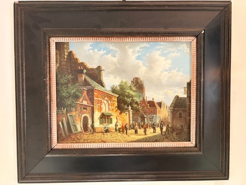 Ancien tableau huile cuivre - huile,
