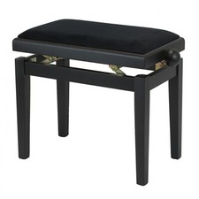 Banc de Piano Noir Mat, Cuir