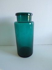 POT A PHARMACIE EN VERRE ANCIEN COLORIS BLEU SANS ETIQUETTE