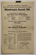 Bayreuth Festival 1902 Programme Musique Opéra Classique