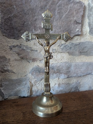 Crucifix autel ancien en - ancien,