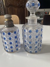 Flacons à parfum fin XIXe début XXe cristal BACCARAT modèle diamants pierreries