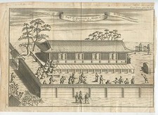 GRAVURE ANCIENNE / ASIA / ASIE / JAPAN / JAPON / TEMPLE DE QUANWON A MEACO 