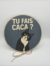 Plaque WC Humoristique Chat Tu